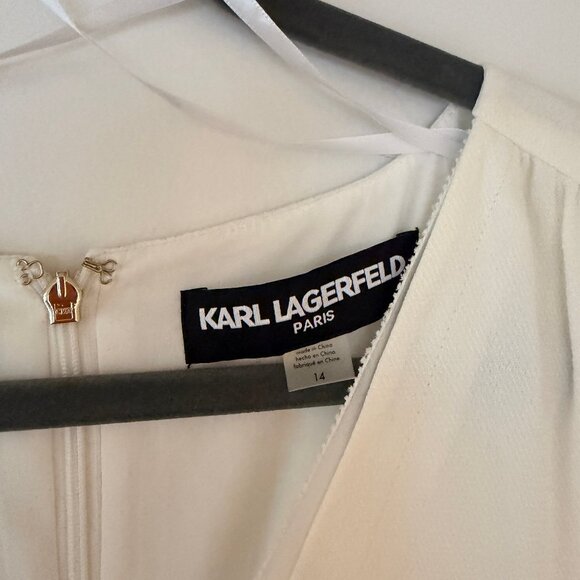 Karl Lagerfeld Pink & White Sleeveless A-Line Dress. Size 14 - Picture 2 of 4